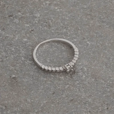 Anel Meia Aliança com Solitário 3mm