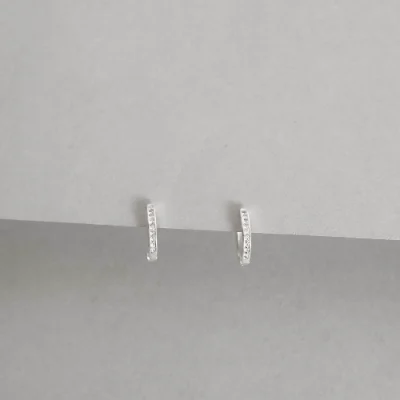 Argola Click 12mm Cravejada Fio Quadrado