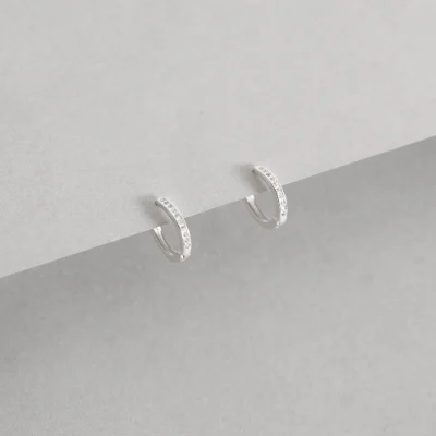 Argola Click 12mm Cravejada Fio Quadrado