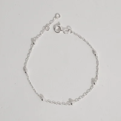 Pulseira Entremeio Bolas 4mm Corrente Cartier 18.5cm