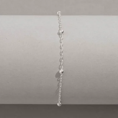 Pulseira Entremeio Bolas 4mm Corrente Cartier 18.5cm