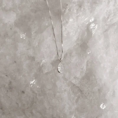 Colar Zircônia Gota 8mm 45cm