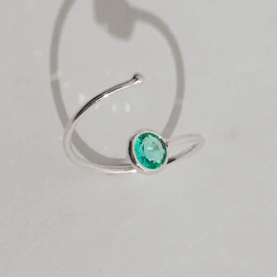 Anel Bola e Zircônia Acqua 5mm Regulável P