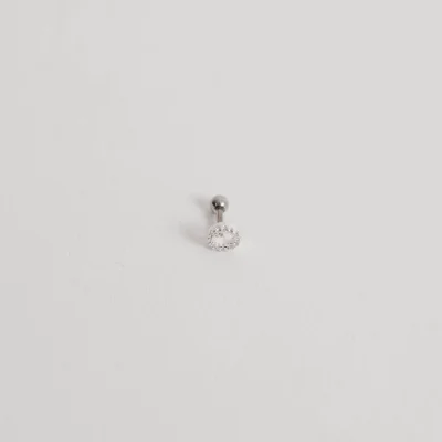 Piercing Haste Circulo Vazado Cravejado 5mm