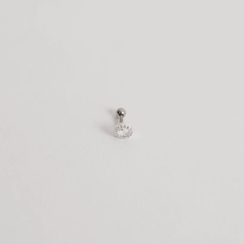 Piercing Haste Circulo Vazado Cravejado 5mm