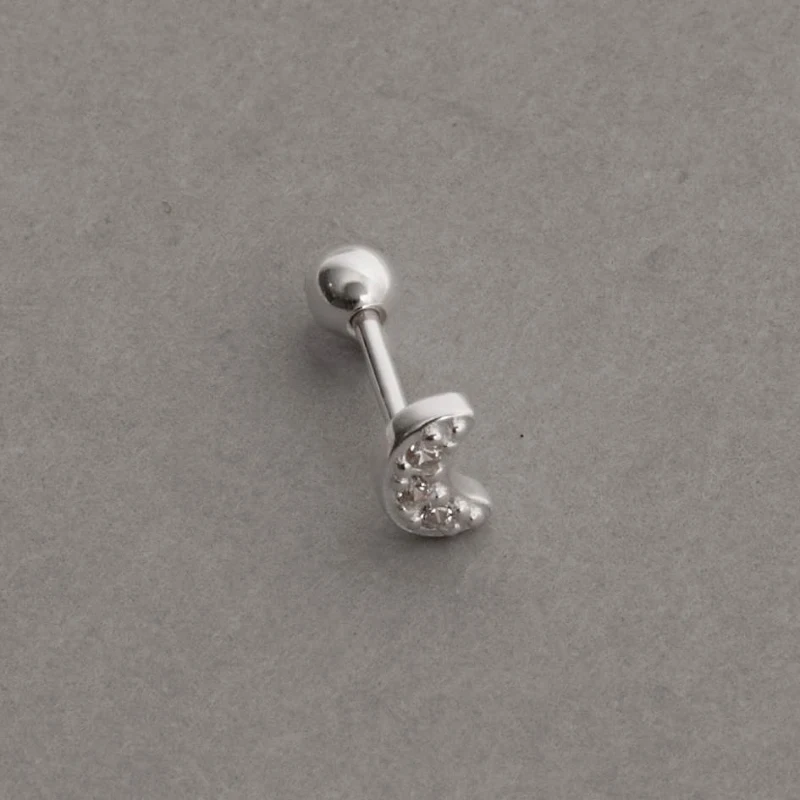 Piercing Haste Lua Cravejada 5mm Orelha Esquerda