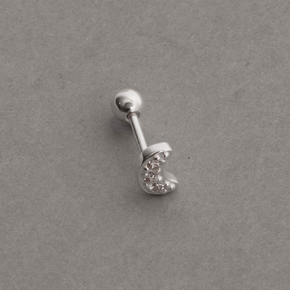 Piercing Haste Lua Cravejada 5mm Orelha Esquerda