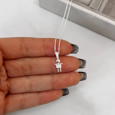 Colar Menino Com Zircônia Elo Cravejado 10mm 45cm