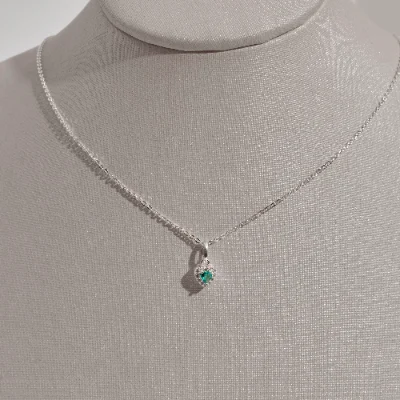 Conjunto Brinco e Colar Zircônia Coração Turmalina com Cravejo 6mm Corrente Cadeadinho 40cm