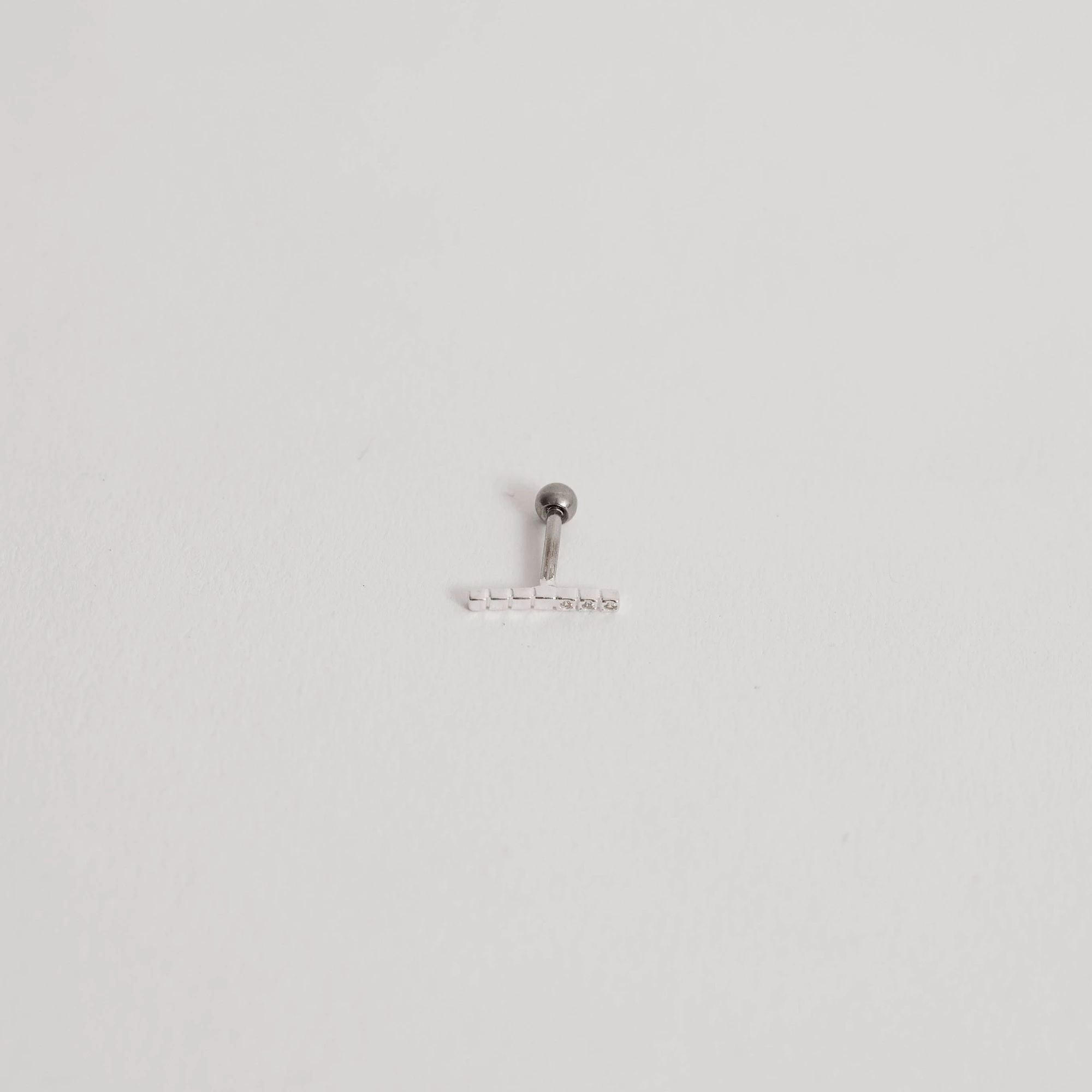 Pierging Haste Palito Com Zircônias 10mm
