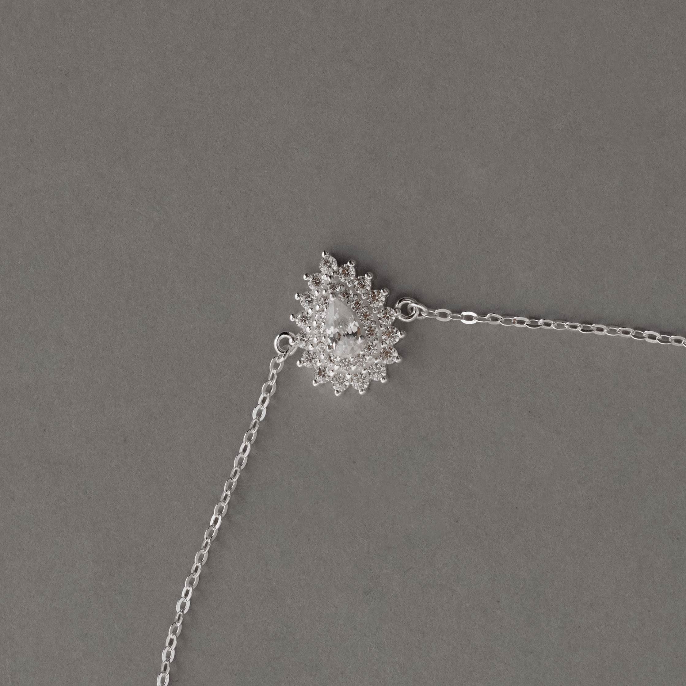 Pulseira Entremeio Zircônia Gota Com Cravejo 13mm 16+4cm
