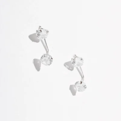 Brinco Duas Zircônias Cristal 5mm
