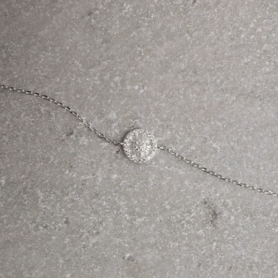 Pulseira Entremeio Botão Cravejado 9mm Corrente Cadeado 16+5cm