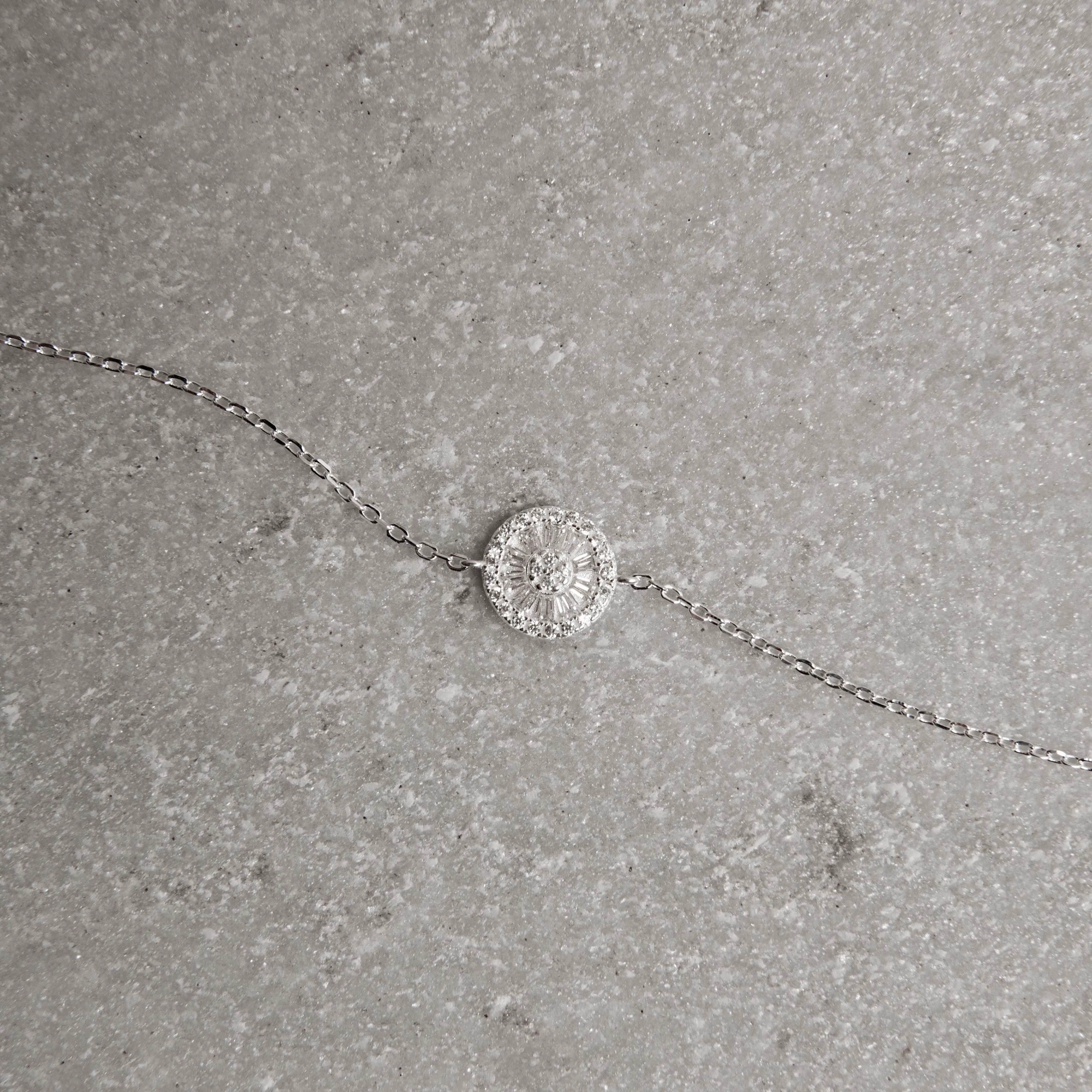 Pulseira Entremeio Botão Cravejado 9mm Corrente Cadeado 16+5cm
