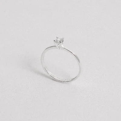 Anel Solitário 4mm Cristal