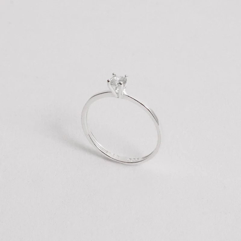 Anel Solitário 4mm Cristal