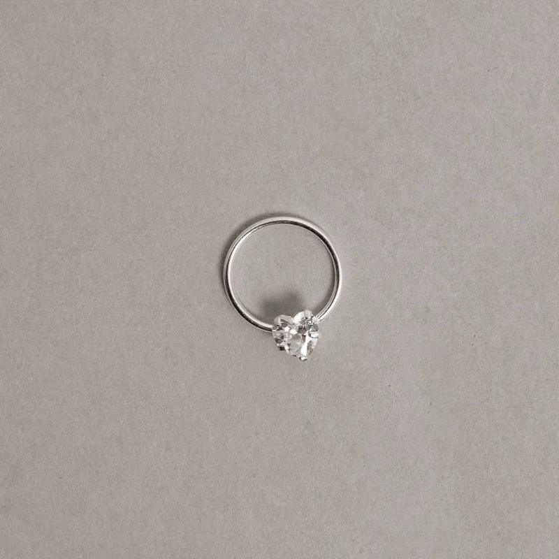 Piercing Argola 10mm Com Zircônia Coração