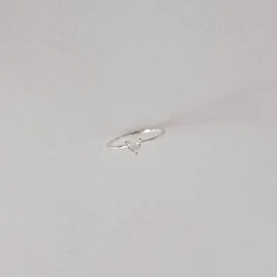 Anel Solitário Zircônia Coração 4mm