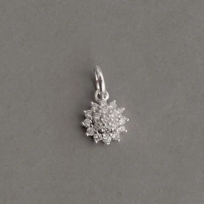 Pingente Flor Toda Cravejada 9mm