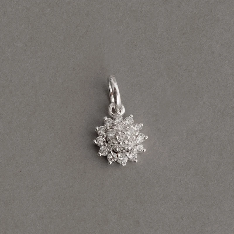 Pingente Flor Toda Cravejada 9mm