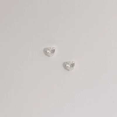 Brinco Zircônia Coração Cristal 5mm