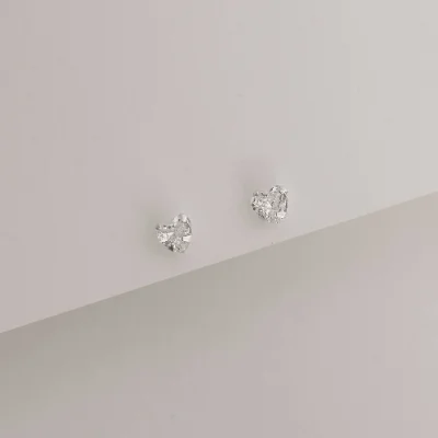 Brinco Zircônia Coração Cristal 5mm