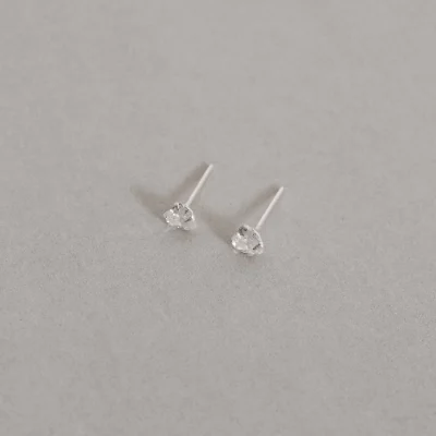 Brinco Zircônia Coração Cristal 5mm