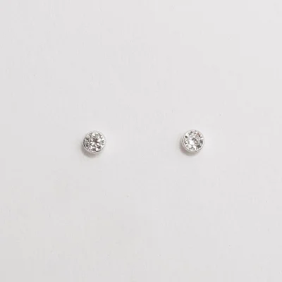 Brinco Zircônia Europeia Redonda Embutida 3mm