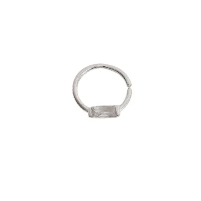 Piercing Argola 9mm Zircônia Retangular