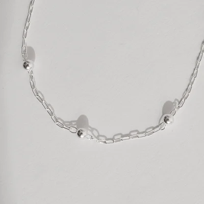 Pulseira Infantil Entremeio Bolas 4mm Corrente Cartier 15cm