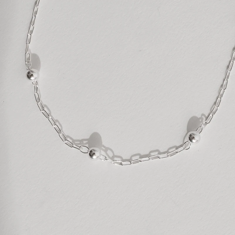 Pulseira Infantil Entremeio Bolas 4mm Corrente Cartier 15cm