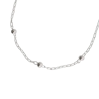 Pulseira Infantil Entremeio Bolas 4mm Corrente Cartier 15cm