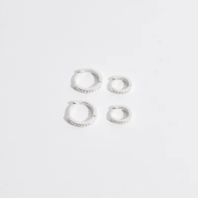 Duplas Argolas Click Cravejadas 9mm e 12mm Fio Quadrado