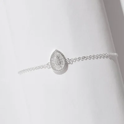 Pulseira Entremeio Gota Cravejada 13mm 16+4cm