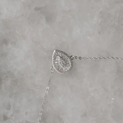 Pulseira Entremeio Gota Cravejada 13mm 16+4cm