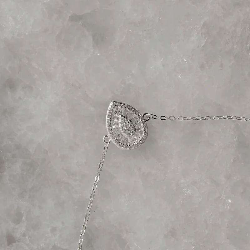 Pulseira Entremeio Gota Cravejada 13mm 16+4cm