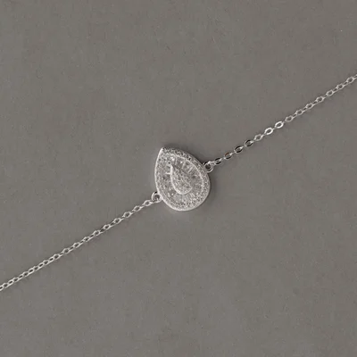 Pulseira Entremeio Gota Cravejada 13mm 16+4cm