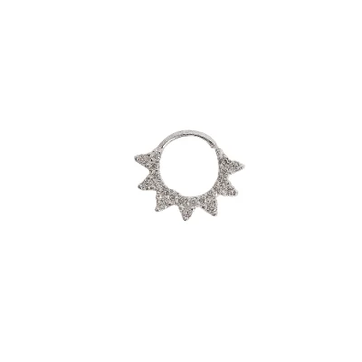 Piercing Argola Rendada Cravejada 7mm