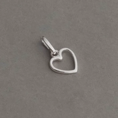 Pingente Coração Liso Vazado 9mm