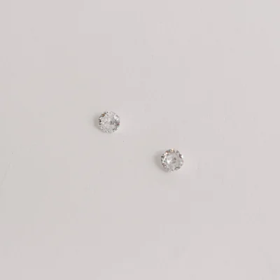 Brinco Zircônia Redonda Cristal 6mm