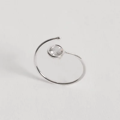 Anel Bola e Zircônia Cristal 5mm Regulável P