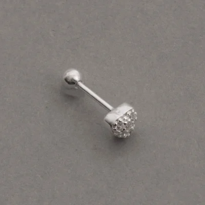Piercing Haste Coração Cravejado Cristal 5mm