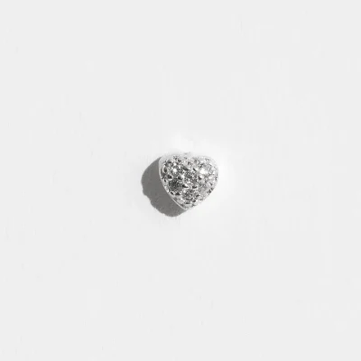 Piercing Haste Coração Cravejado Cristal 5mm