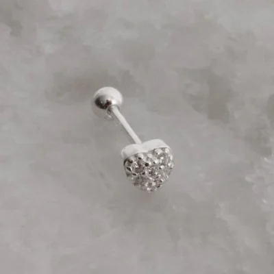 Piercing Haste Coração Cravejado Cristal 5mm