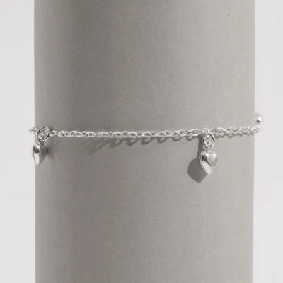 Pulseira Infantil Pingentes Corações 6mm 15cm